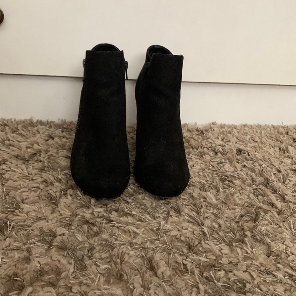 Black Suede Heeled Booties